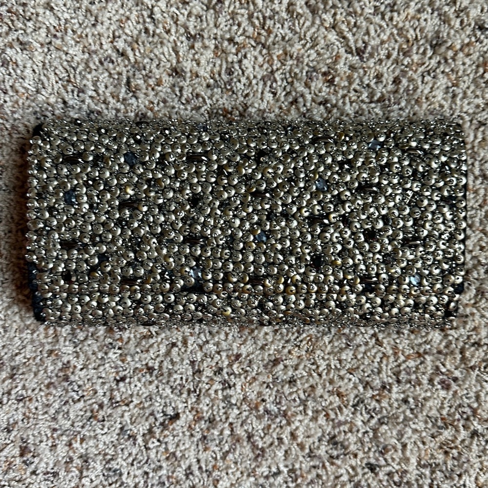 Deepa Gurani Gunmetal Clutch beautifully designed sparkle clutch VERY GOOD